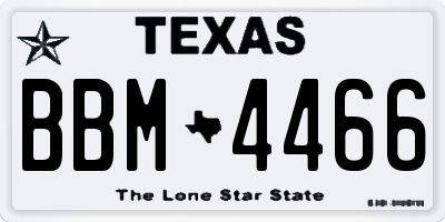 TX license plate BBM4466