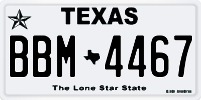 TX license plate BBM4467