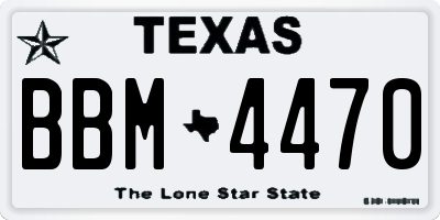 TX license plate BBM4470