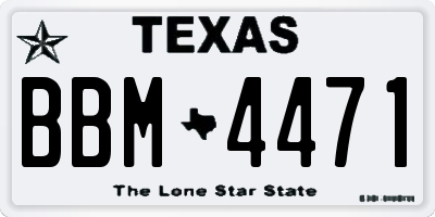 TX license plate BBM4471