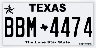 TX license plate BBM4474