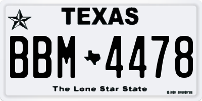 TX license plate BBM4478