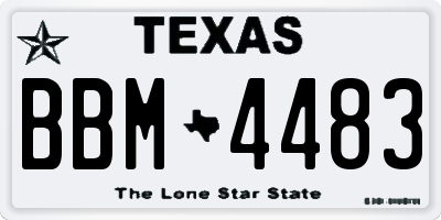 TX license plate BBM4483