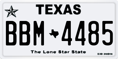 TX license plate BBM4485