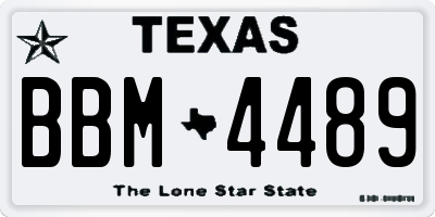 TX license plate BBM4489