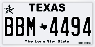 TX license plate BBM4494
