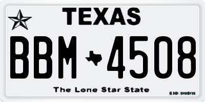 TX license plate BBM4508