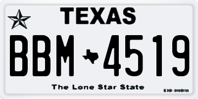 TX license plate BBM4519