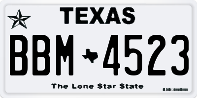 TX license plate BBM4523