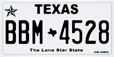 TX license plate BBM4528