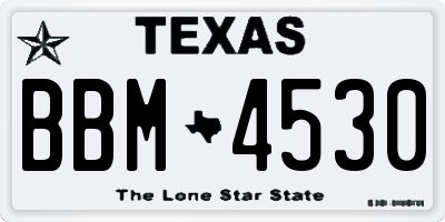 TX license plate BBM4530