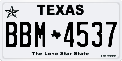 TX license plate BBM4537