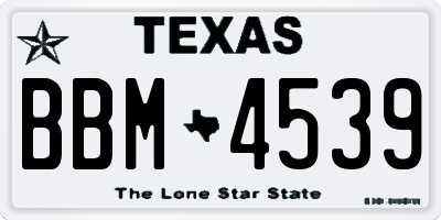 TX license plate BBM4539