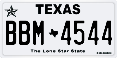 TX license plate BBM4544