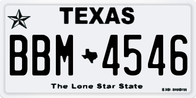TX license plate BBM4546