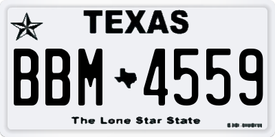 TX license plate BBM4559