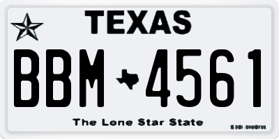 TX license plate BBM4561