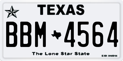 TX license plate BBM4564