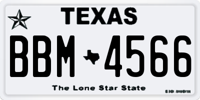 TX license plate BBM4566