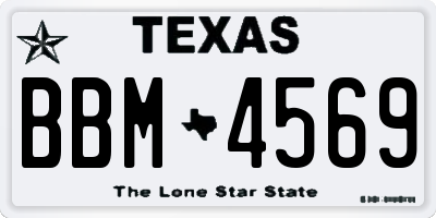 TX license plate BBM4569