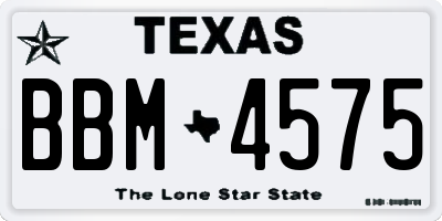 TX license plate BBM4575