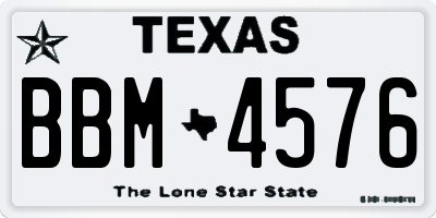 TX license plate BBM4576