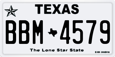 TX license plate BBM4579