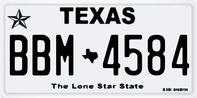 TX license plate BBM4584