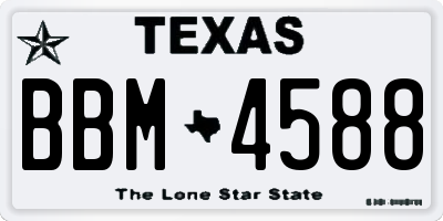 TX license plate BBM4588
