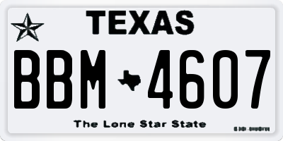 TX license plate BBM4607
