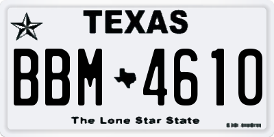 TX license plate BBM4610