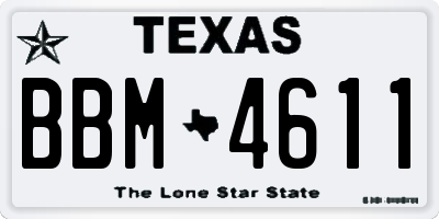 TX license plate BBM4611