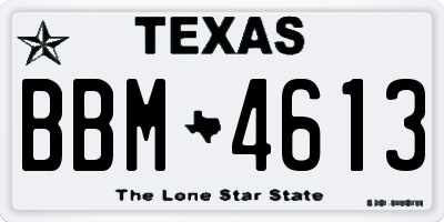 TX license plate BBM4613