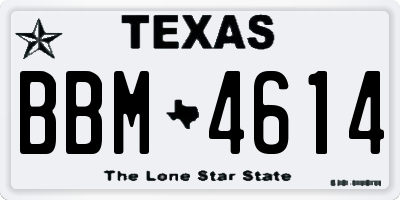 TX license plate BBM4614