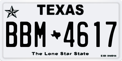 TX license plate BBM4617