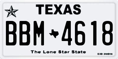 TX license plate BBM4618