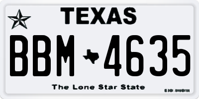 TX license plate BBM4635
