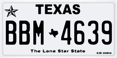 TX license plate BBM4639