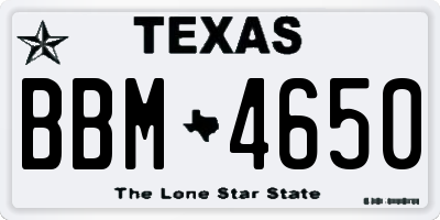 TX license plate BBM4650