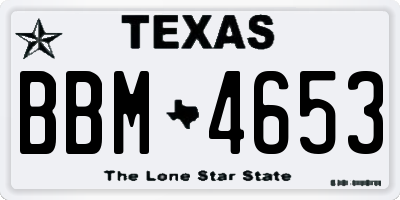 TX license plate BBM4653