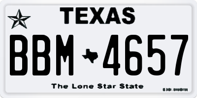 TX license plate BBM4657