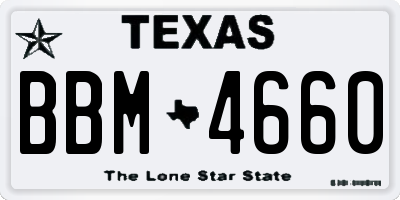 TX license plate BBM4660