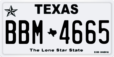 TX license plate BBM4665