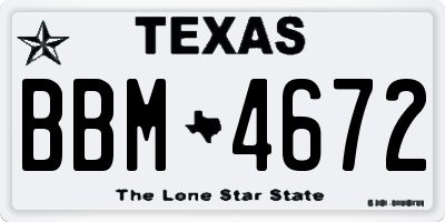 TX license plate BBM4672