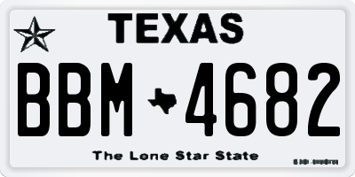 TX license plate BBM4682