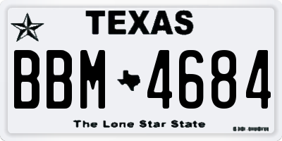 TX license plate BBM4684