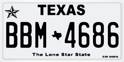 TX license plate BBM4686