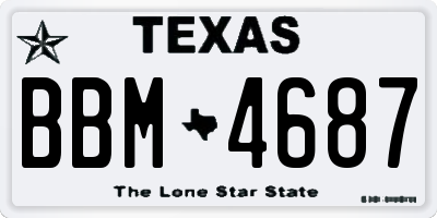 TX license plate BBM4687