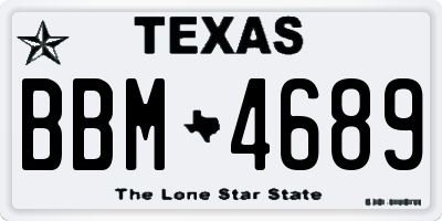 TX license plate BBM4689