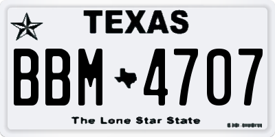 TX license plate BBM4707